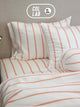 Bộ chăn ga gối | Jacquard Tencel | Họa Tiết 60s | | 5 món | 160x200cm, 180x200cm, 200x220cm | Sọc Cam Sáng Nhỏ Nền Trắng | Mềm mại, Kháng khuẩn, Thấm hút | OCTOBER BEDDING