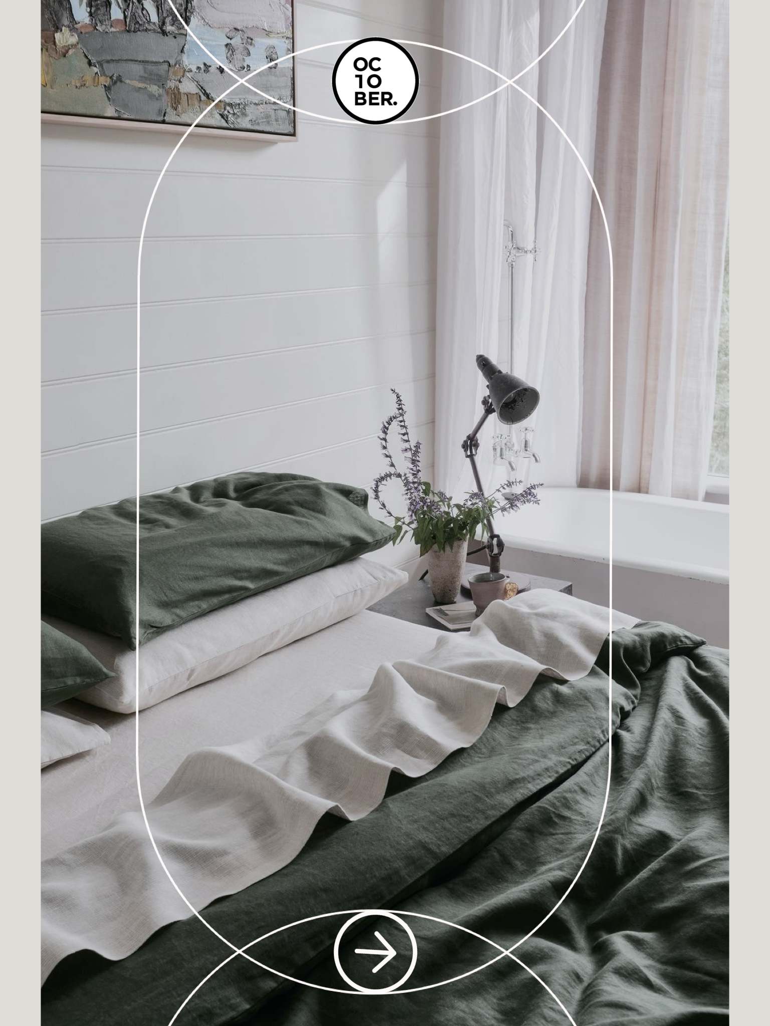 Bộ chăn ga gối | Cotton Organic | | 5 món | 160x200cm, 180x200cm, 200x220cm | Chive mix Oatmeal | Mềm mại, Kháng khuẩn, Thấm hút | OCTOBER BEDDING