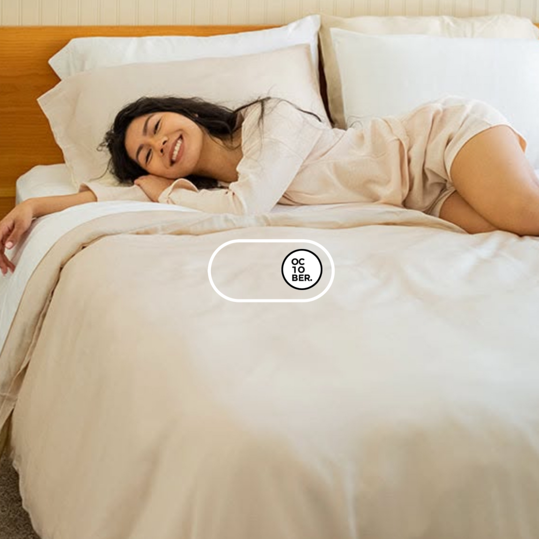Bộ chăn ga gối | Jacquard Bamboo | Trơn 80s | | 5 món | 160x200cm, 180x200cm, 200x220cm | BURLAP mix TRẮNG TINH KHIẾT | Mềm mại, Kháng khuẩn, Thấm hút | OCTOBER BEDDING