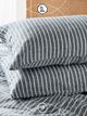 Bộ chăn ga gối | Cotton Organic | | 5 món | 160x200cm, 180x200cm, 200x220cm | Nền Xám Đậm Sọc Trắng | Mềm mại, Kháng khuẩn, Thấm hút | OCTOBER BEDDING