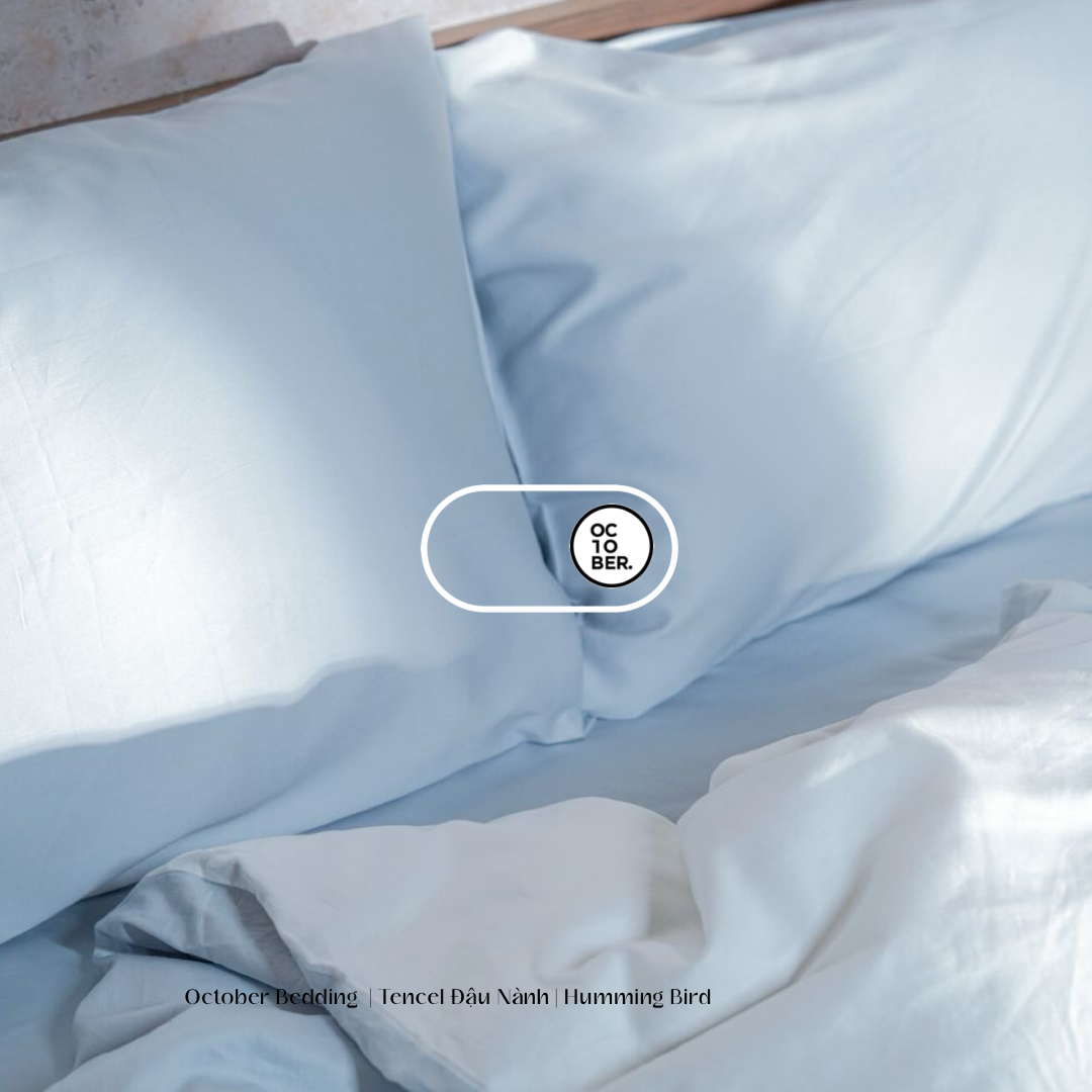 Bộ chăn ga gối | Tencel Đậu Nành | sợi vải 60s | | 5 món | 160x200cm, 180x200cm, 200x220cm | HUMMING BIRD | Mềm mại, Kháng khuẩn, Thấm hút | OCTOBER BEDDING