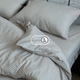Bộ chăn ga gối | Cotton Organic | | 5 món | 160x200cm, 180x200cm, 200x220cm | Nền Xám Nhạt Sọc Trắng | Mềm mại, Kháng khuẩn, Thấm hút | OCTOBER BEDDING