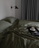 Bộ chăn ga gối | Jacquard Tencel | Trơn 60s | | 5 món | 160x200cm, 180x200cm, 200x220cm | Xanh Rêu Đậm | Mềm mại, Kháng khuẩn, Thấm hút | OCTOBER BEDDING