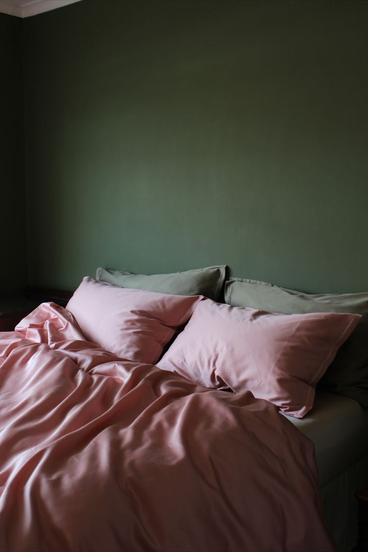 Bộ chăn ga gối | Jacquard Bamboo | Trơn 80s | | 5 món | 160x200cm, 180x200cm, 200x220cm | ROSE | Mềm mại, Kháng khuẩn, Thấm hút | OCTOBER BEDDING