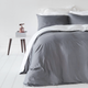 Bộ chăn ga gối | Jacquard Tencel | Trơn 60s | | 5 món | 160x200cm, 180x200cm, 200x220cm | Xám đậm vs Trắng | Mềm mại, Kháng khuẩn, Thấm hút | OCTOBER BEDDING