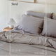Bộ chăn ga gối | Jacquard Tencel | Trơn 60s | | 5 món | 160x200cm, 180x200cm, 200x220cm | Steel | Mềm mại, Kháng khuẩn, Thấm hút | OCTOBER BEDDING