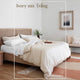 Bộ chăn ga gối | Jacquard Bamboo | Trơn 80s | | 5 món | 160x200cm, 180x200cm, 200x220cm | IVORY mix TRẮNG | Mềm mại, Kháng khuẩn, Thấm hút | OCTOBER BEDDING
