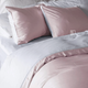 Bộ chăn ga gối | Jacquard Tencel | Trơn 60s | | 5 món | 160x200cm, 180x200cm, 200x220cm | Mauve vs White | Mềm mại, Kháng khuẩn, Thấm hút | OCTOBER BEDDING