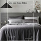 Bộ chăn ga gối | Jacquard Tencel | Trơn 60s | | 5 món | 160x200cm, 180x200cm, 200x220cm | Xám Đậm(Tencel) mix Sọc Xám(Cotton Organic) | Mềm mại, Kháng khuẩn, Thấm hút | OCTOBER BEDDING