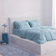 Bộ chăn ga gối | Jacquard Tencel | Trơn 60s | | 5 món | 160x200cm, 180x200cm, 200x220cm | Blue Sea | Mềm mại, Kháng khuẩn, Thấm hút | OCTOBER BEDDING