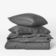 Bộ chăn ga gối | Cotton Organic | | 5 món | 160x200cm, 180x200cm, 200x220cm | Xám Đậm | Mềm mại, Kháng khuẩn, Thấm hút | OCTOBER BEDDING