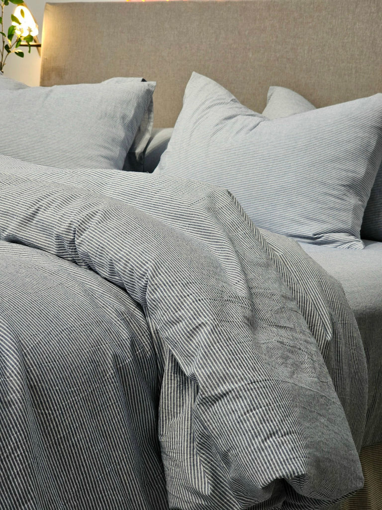 Bộ drap Cotton Organic - Xanh Nile Blue | October Bedding