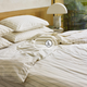 Bộ Drap Cotton Organic - Nền Trắng Sọc Xanh Navy Blue 1cm