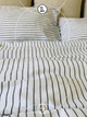 Bộ Drap Cotton Organic - Nền Trắng Sọc Xám To