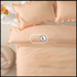 EM XINH - Bộ drap Cotton Organic - Nền Cam Đậm sọc trắng (viền bèo 5cm)