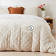 Bộ chăn ga gối | Jacquard Bamboo | Dệt Vân 80s | | 5 món | 160x200cm, 180x200cm, 200x220cm | Ô vuông Champion Ivory | Mềm mại, Kháng khuẩn, Thấm hút | OCTOBER BEDDING