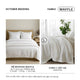 Bộ Chăn Ga Gối Waffle Cotton Trắng Ngà October Bedding 5 món size 1m6x2m đến 1m8x2m dệt kim kết cấu ô vuông thoáng khí